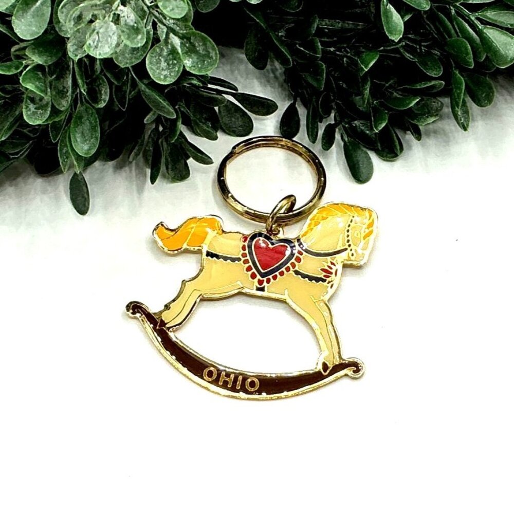 Rocking Horse Keychain With Heart Design Ohio